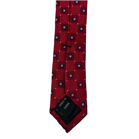 Michael Kors Red Geometric Pattern 100% Silk Tie 59.25" x 3.5" - Picture 5 of 6
